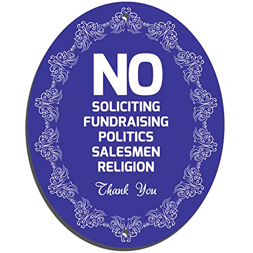 No Soliciting Sign - Blue