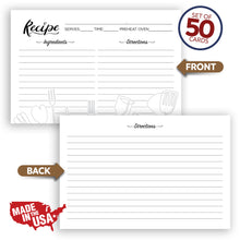 Load image into Gallery viewer, Recipe card - Utensils Black and White
