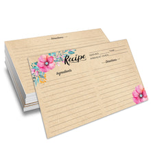 Load image into Gallery viewer, Recipe card - Floral Kraft Look
