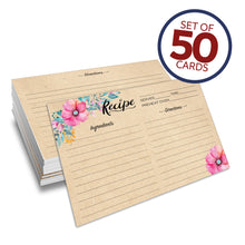 Load image into Gallery viewer, Recipe card - Floral Kraft Look
