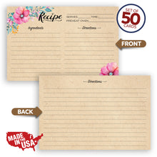 Load image into Gallery viewer, Recipe card - Floral Kraft Look
