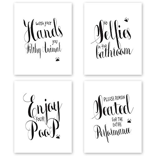 Bathroom Wall Decor Prints - Text