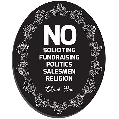 No Soliciting Sign - Black